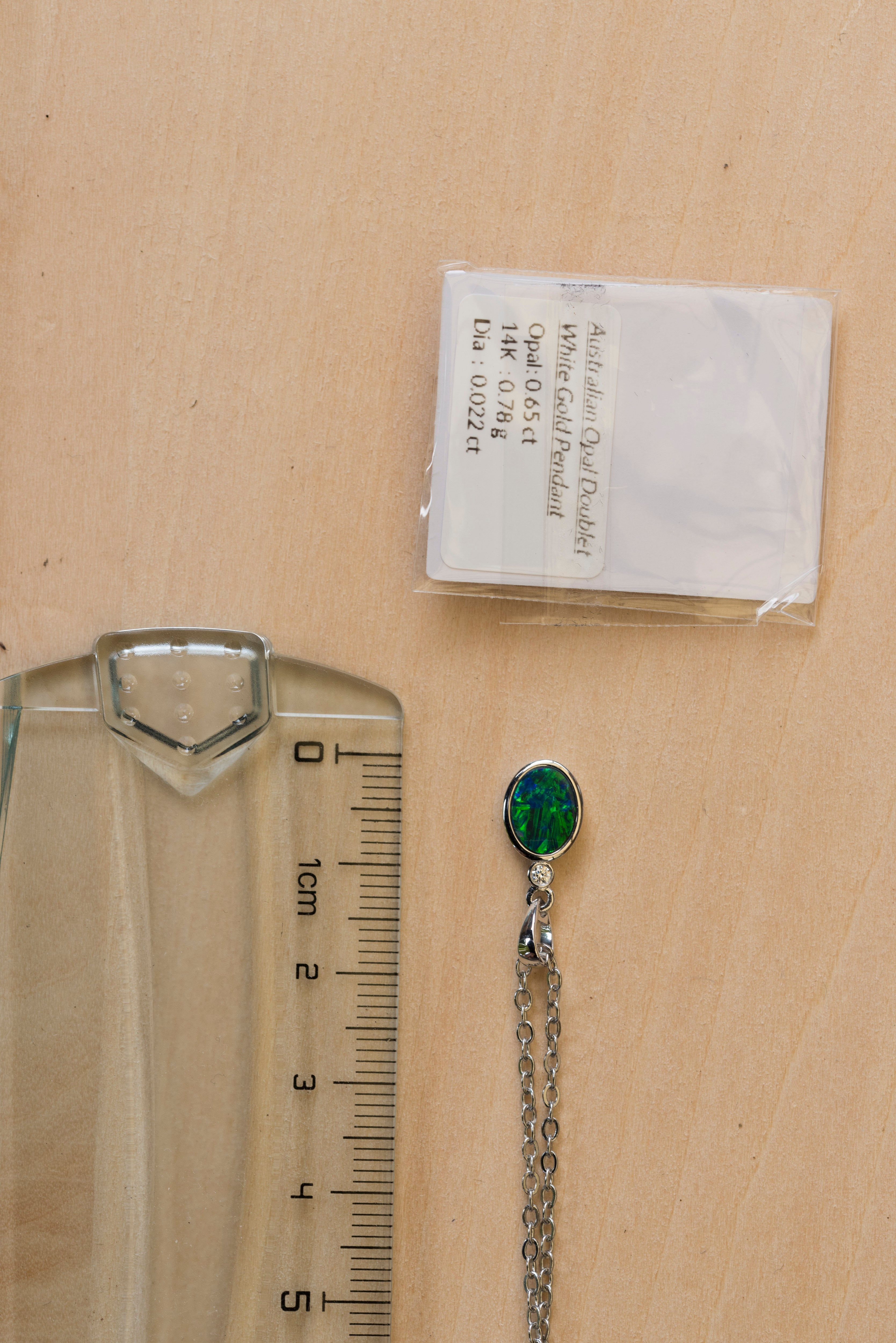 Australian Opal in 14K Solid White Gold - Multi Color Fire Opal Necklace -  Genuine Australian Doublet Opal Gem Stone Pendant