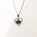 Australian Opal in 14K Solid White Gold - Colorful Opal Necklace - Genuine Australian Doublet Opal Gem Stone Pendant