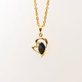 Australian Opal in 14K Solid Yellow Gold - Luxury Multi Color Fire Opal Necklace - Genuine Australian Doublet Opal Gem Stone Pendant