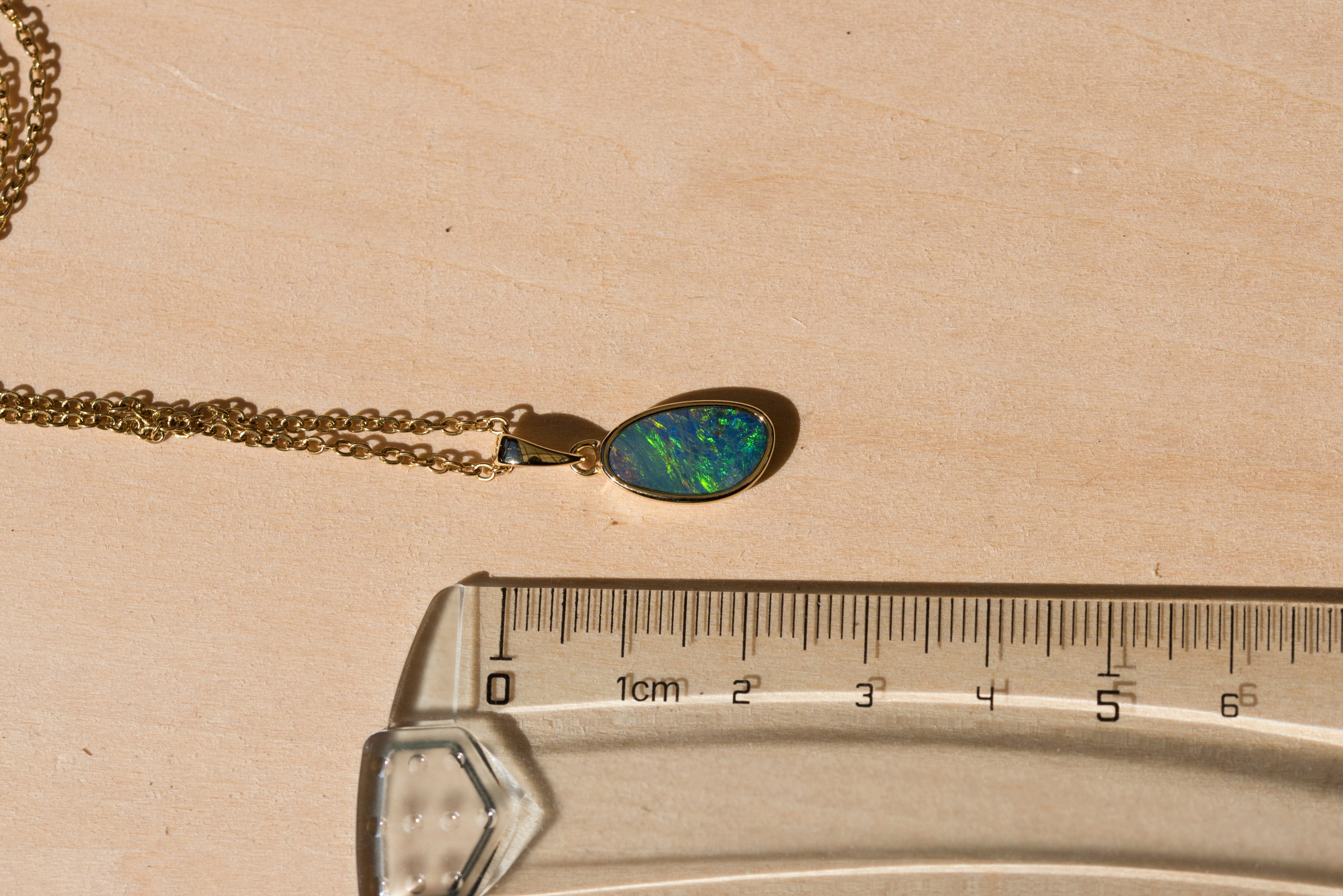 Genuine Australian Fire Opal Pendant - Authentic Australian Doublet Opal Pendant Necklace in Sterling Silver Yellow Gold Plated