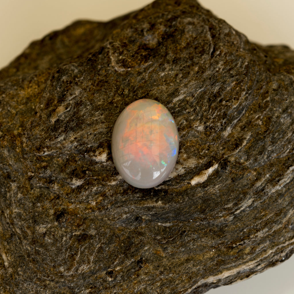 Authentic Australian Opal Gemstone – Large Fire Opal, Multi-Color Natural Loose Stone