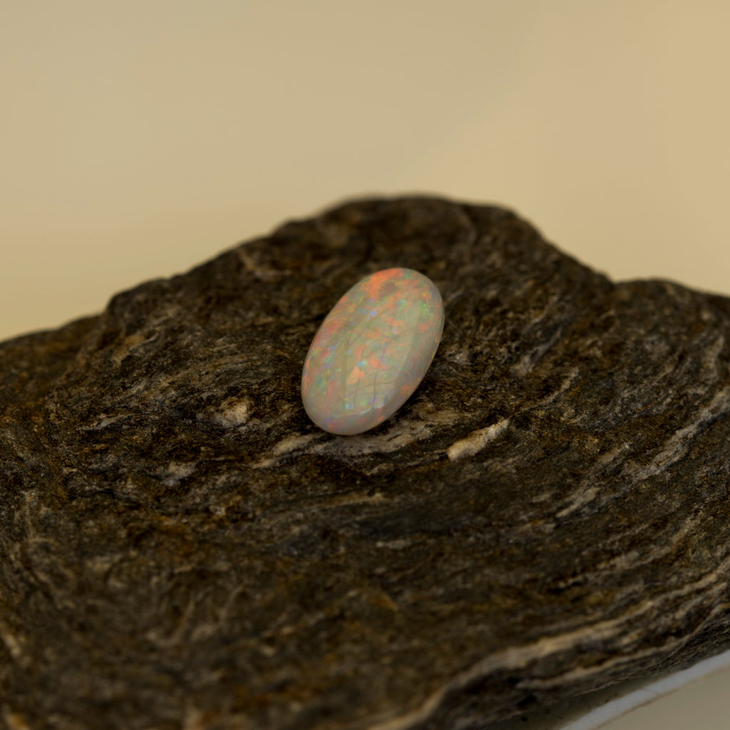 Genuine Australian Opal Loose Stone - Large Fire Opal Gem - Multi Color Natural Stone