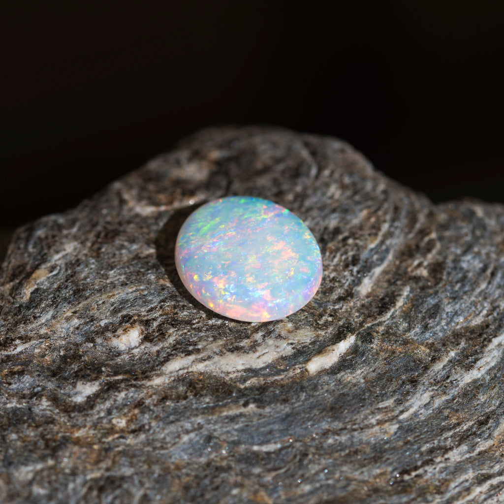Australian Fire Opal Loose Gemstone – Large Solid Opal, Multi-Color Natural Stone