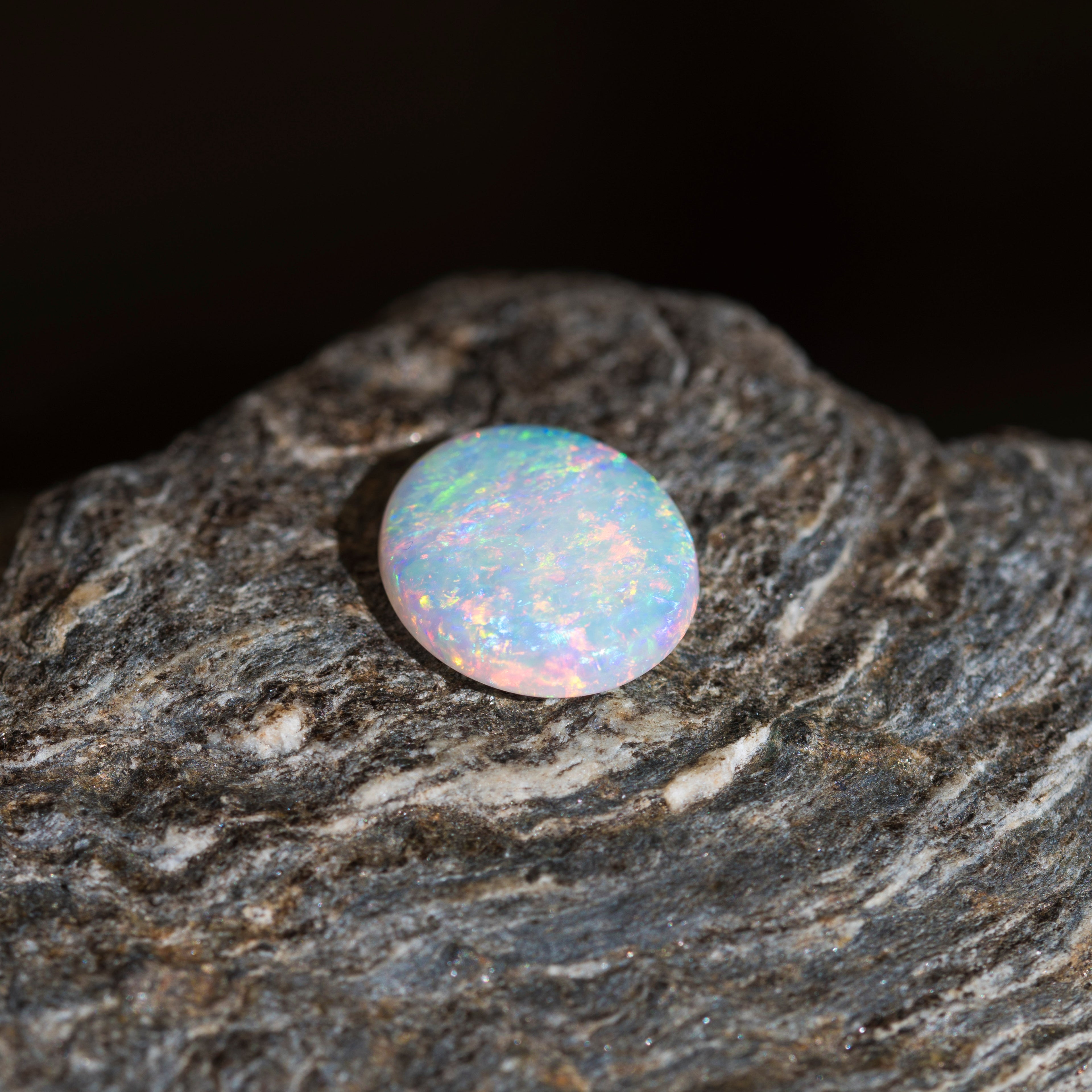 Australian Fire Opal Loose Gemstone – Large Solid Opal, Multi-Color Natural Stone