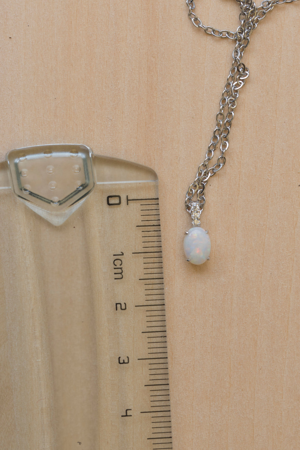 Australian Opal Jewelry - Dainty Multi Color Fire Opa Pendant - Australian Solid Opal Necklace in Sterling Silver White Gold Plated