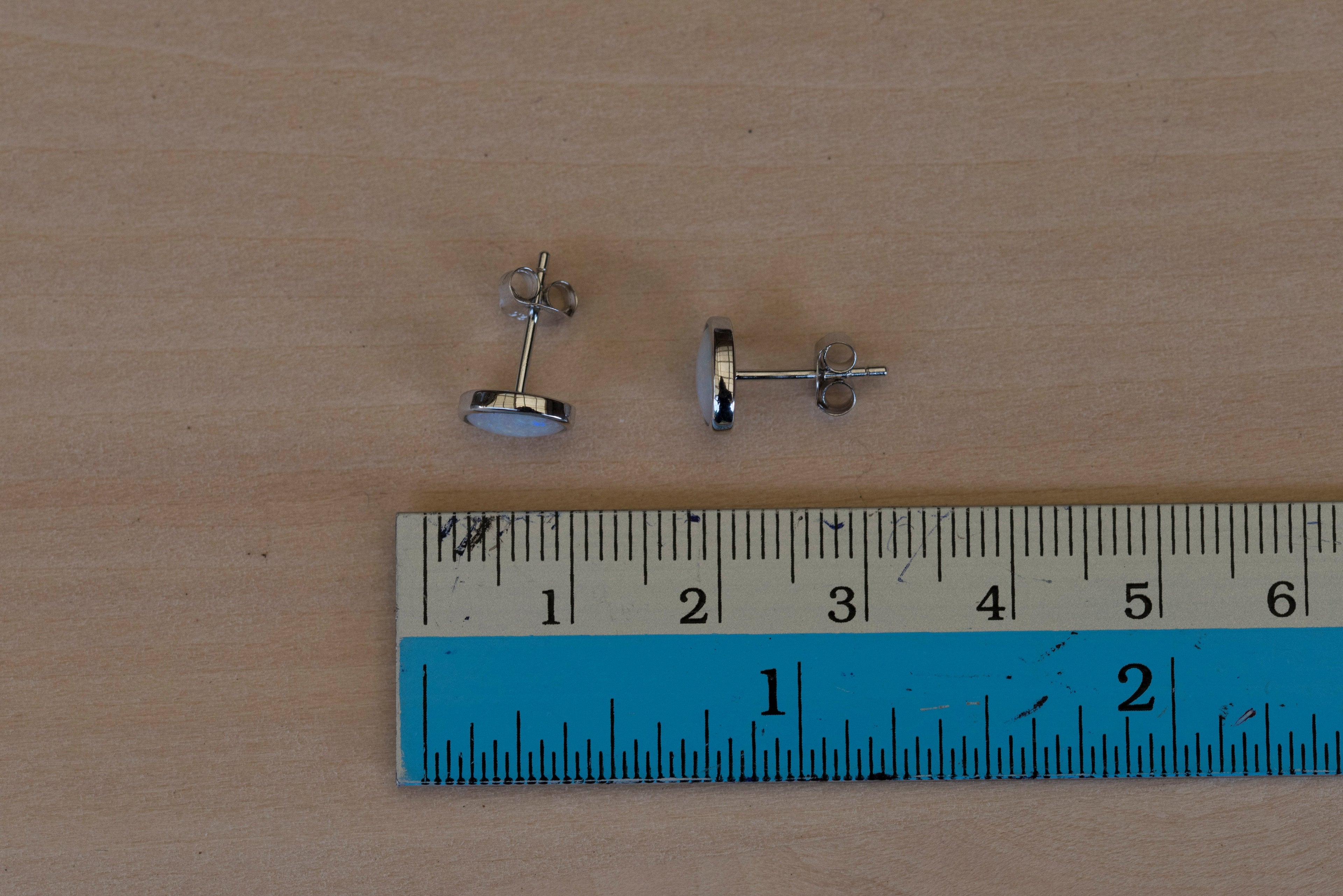 Genuine Australian Opal - Multi Color Fire Opal Earrings - Authentic Australian Solid White Opal Earrings in Sterling Silver White Gold Plated