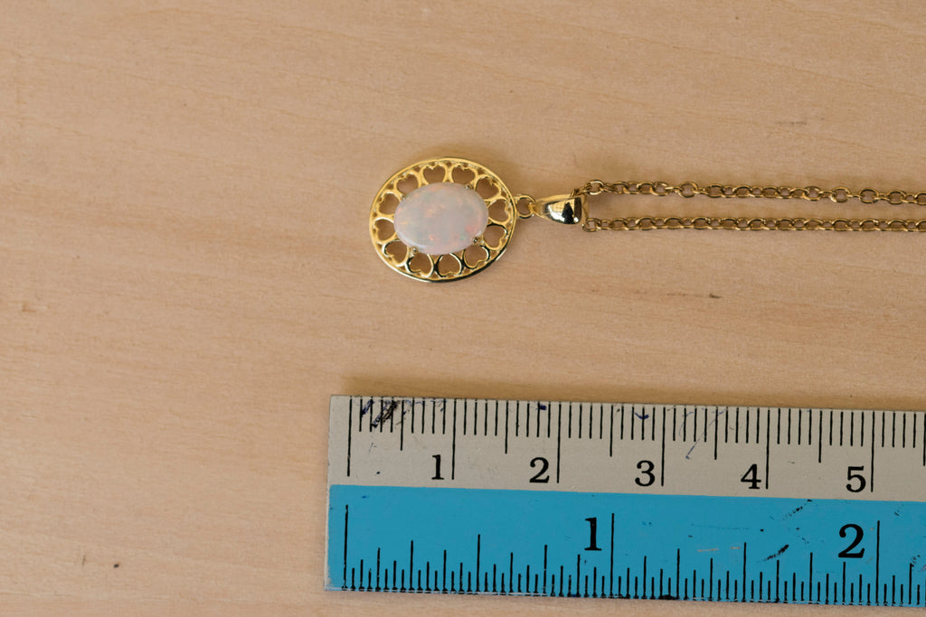 Hand Crafted Australian Opal Piece- Multi Color - Authentic Australian Solid Opal Necklace Pendant in Sterling Silver Yellow Gold Plated