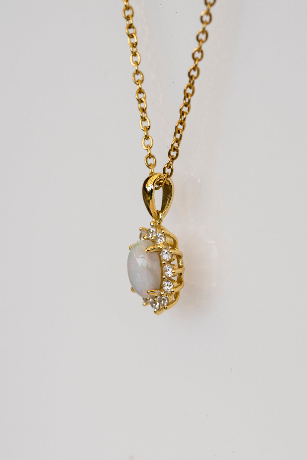 Handmade Australian Opal - Multi Color White Opal Necklace - Authentic Australian Solid Opal Necklace Pendant in Sterling Silver Yellow Gold Plated