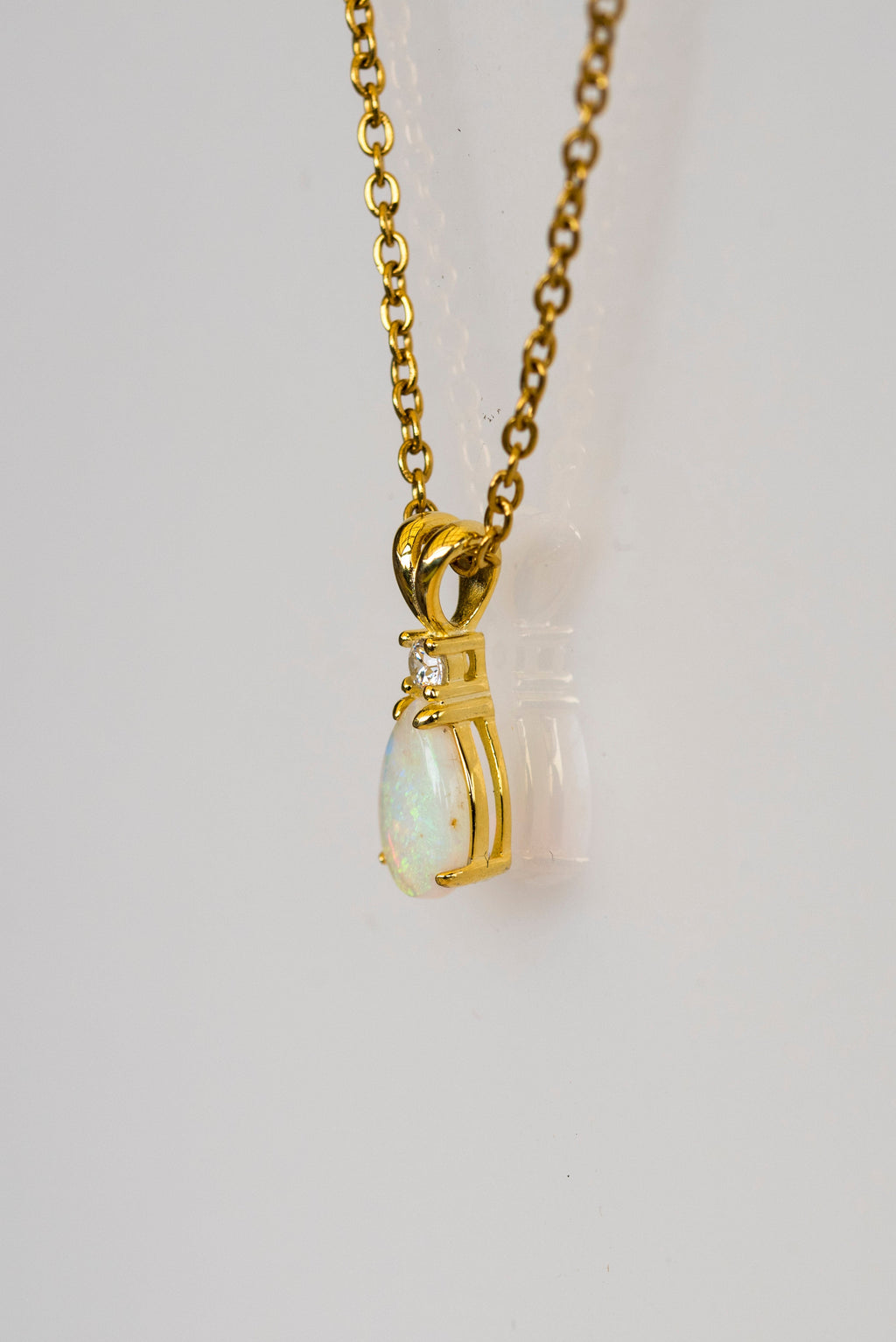 Handmade Australian Opal - Authentic Australian Solid Opal Necklace Pendant in Sterling Silver Yellow Gold Plated