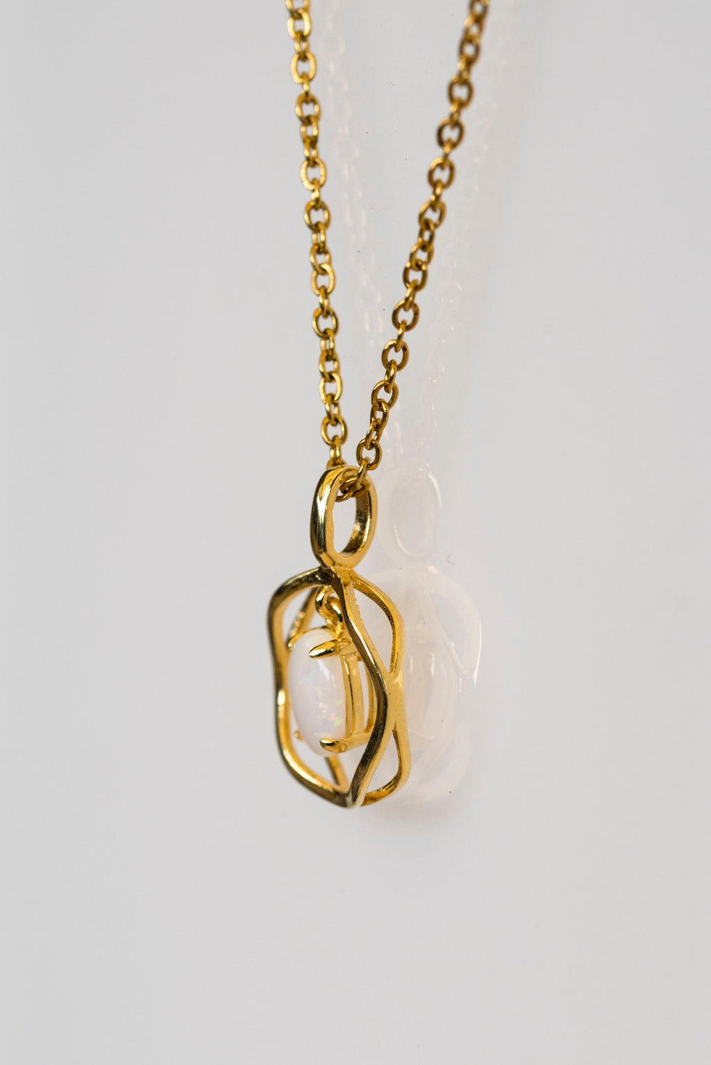 Australian Solid Opal Necklace Pendant in Sterling Silver Yellow Gold Plated