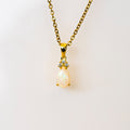 Natural Australian Solid Opal Necklace Pendant in Sterling Silver Yellow Gold Plated