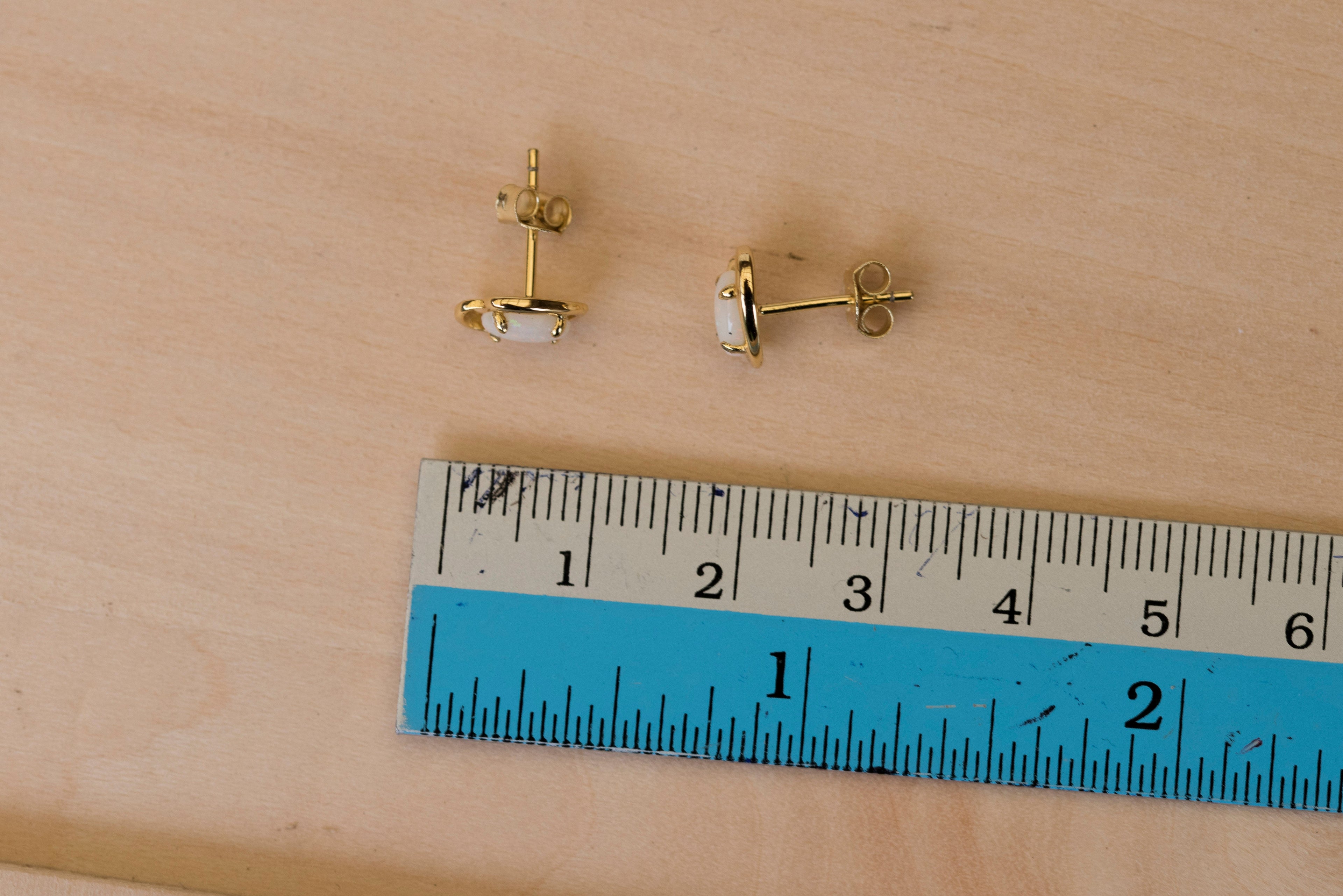 Genuine Australian Opal - Fire Opal Multi Color Earrings - Dainty White Opal Earrings in Sterling Silver Yellow Gold Plated