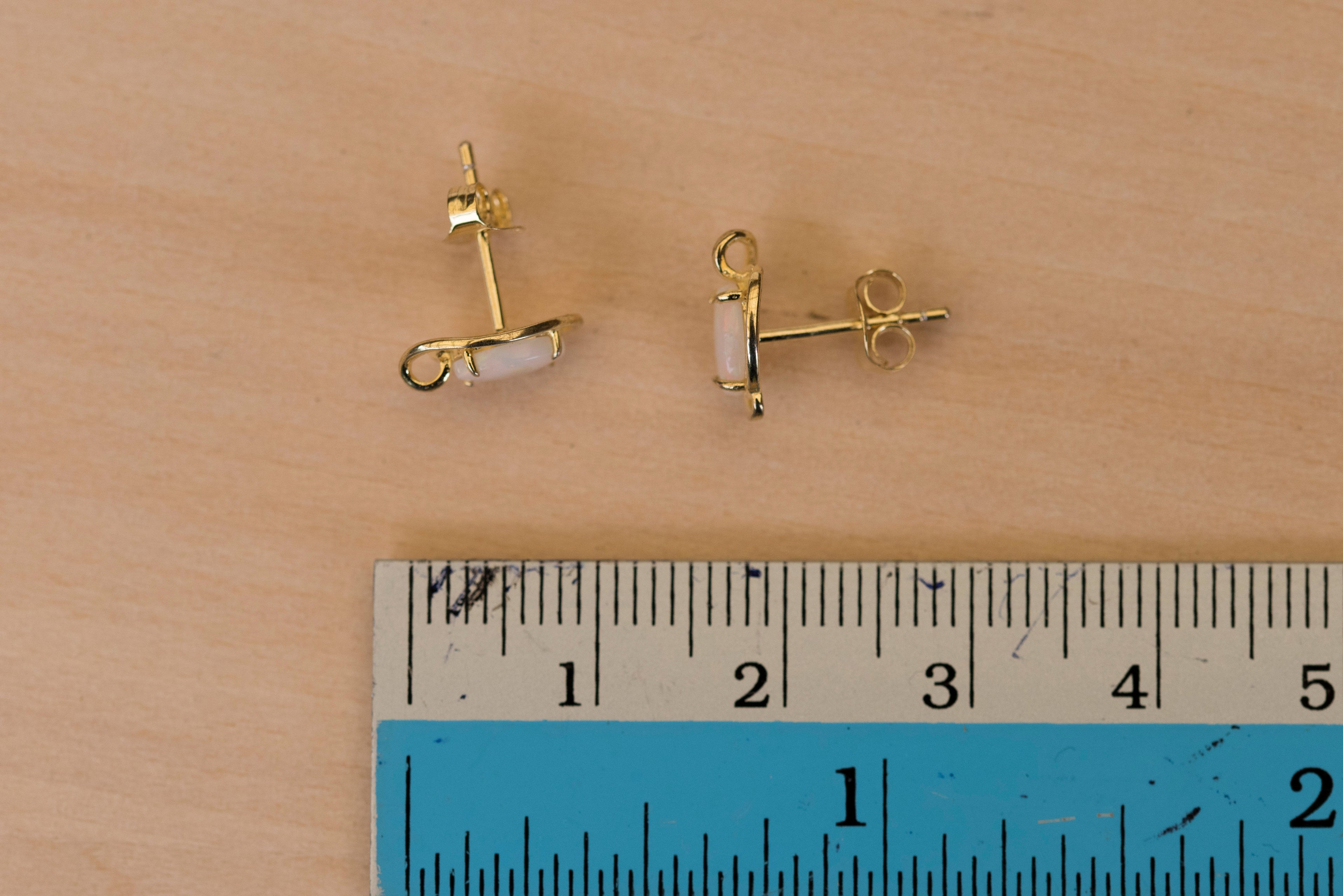 Genuine Australian Opal - Multi Color Fire Opal Earrings - Australian Solid White Opal Earrings in Sterling Silver Yellow Gold Plated