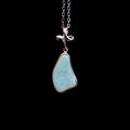 Australian Crystal Opal Jewelry - Handmade Genuine Authentic Multi Color Fire Opal Necklace - Solid Opal Gem Stone Pendant in Sterling Silver White Gold Plated