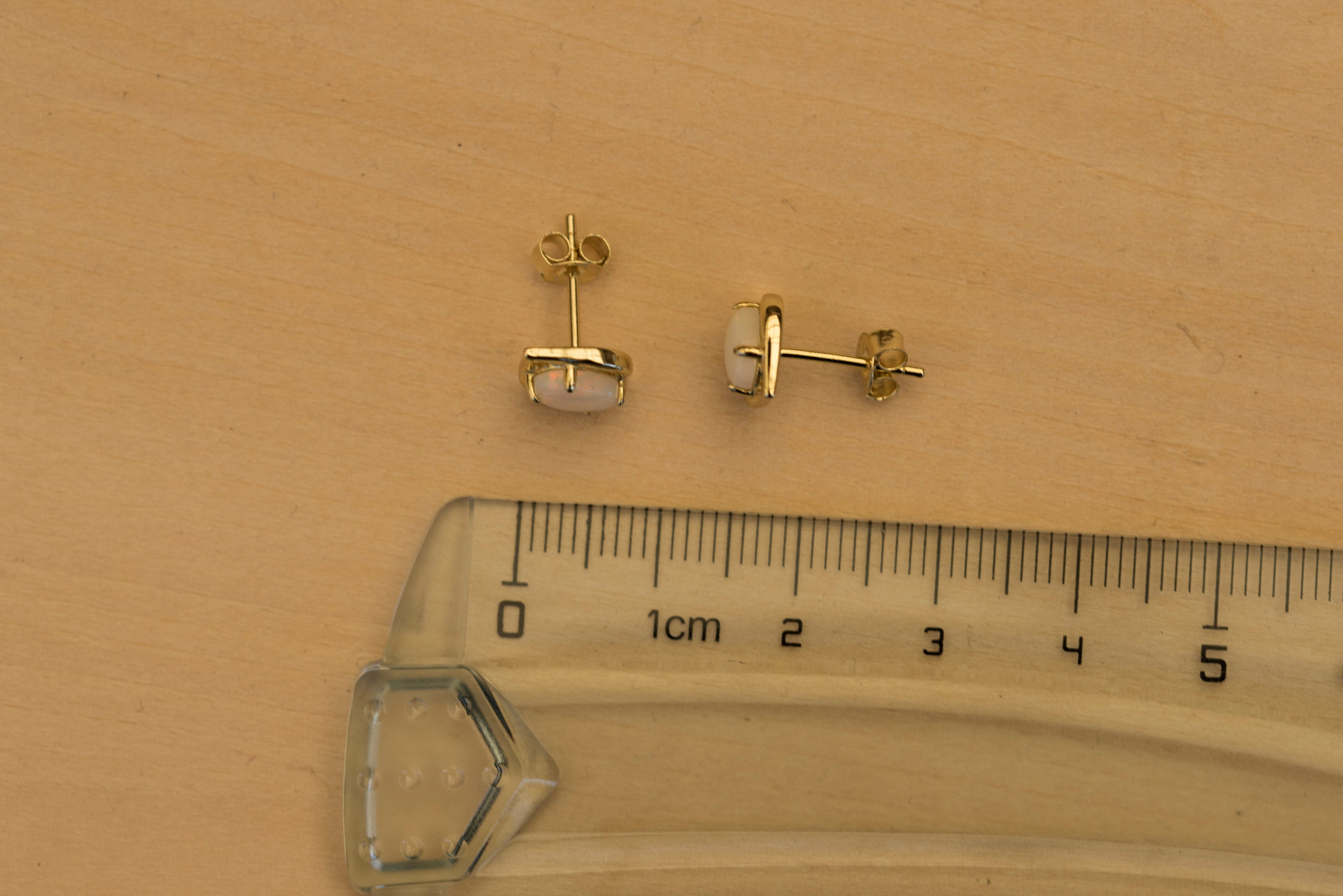 Authentic Australian Opal Earrings – Natural Multi-Color Solid White Opals, Sterling Silver Yellow Gold Plated