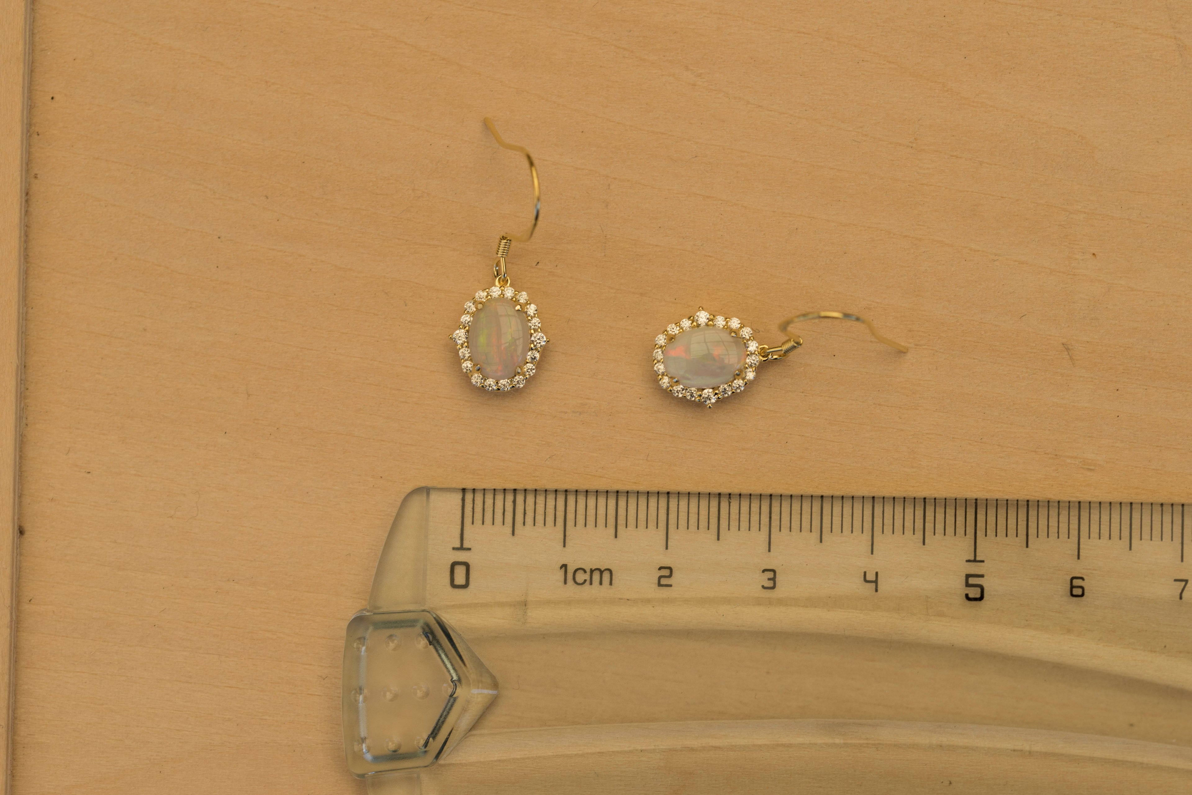 Luxury Australian Opal Earrings – Genuine Multi-Color Solid White Opals in Sterling Silver Yellow Gold Finish