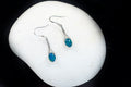 Australian Triplet Opal Earrings - Green Blue Fire Opal - Genuine Australian Triplet Opal Earrings in Sterling Silver White Gold Plated
