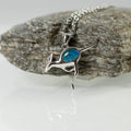Australian Opal Kangaroo Pendant - Multi Color Fire Opal Necklace - Genuine Australian Triplet Opal Necklace Pendant in Sterling Silver White Gold Plated