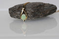 Solid Australian Opal - Genuine Multi Color Fire Opal Necklace - Australian Opal Necklace Pendant in Sterling Silver Yellow Gold Plated