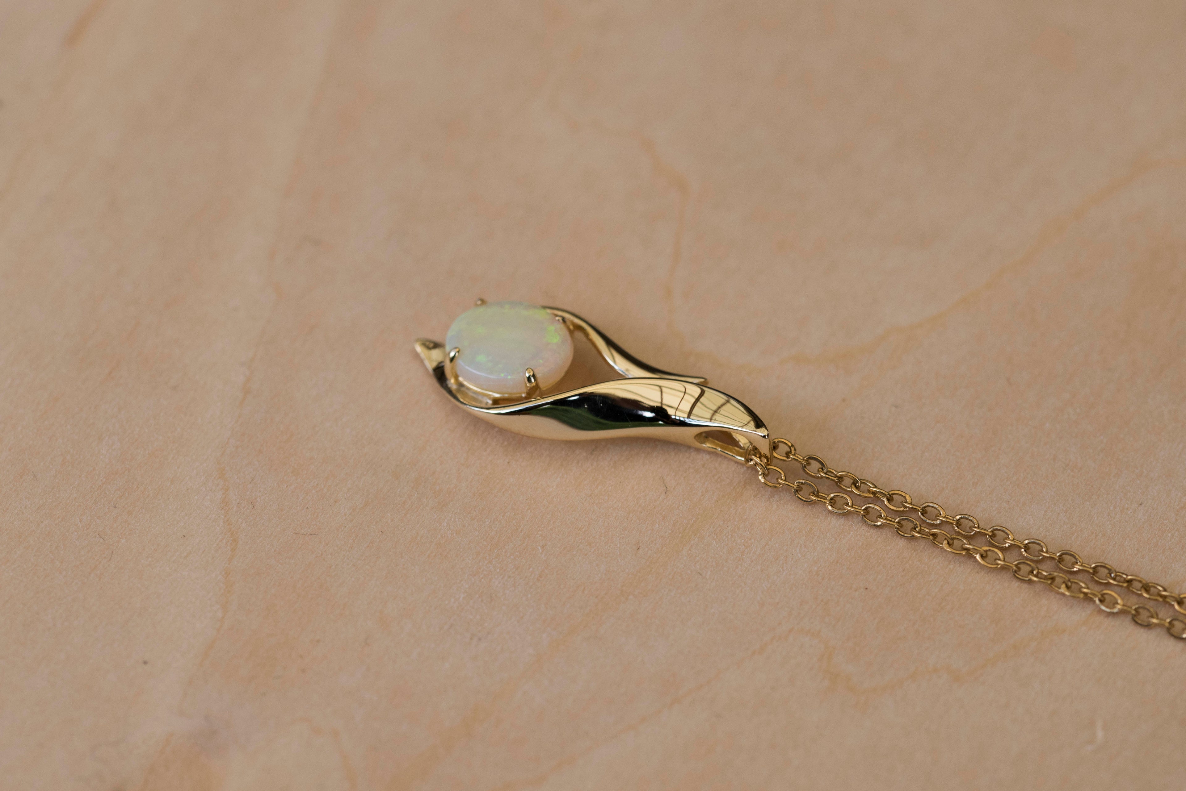 Solid Australian Opal - Genuine Multi Color Fire Opal Necklace - Australian Opal Necklace Pendant in Sterling Silver Yellow Gold Plated