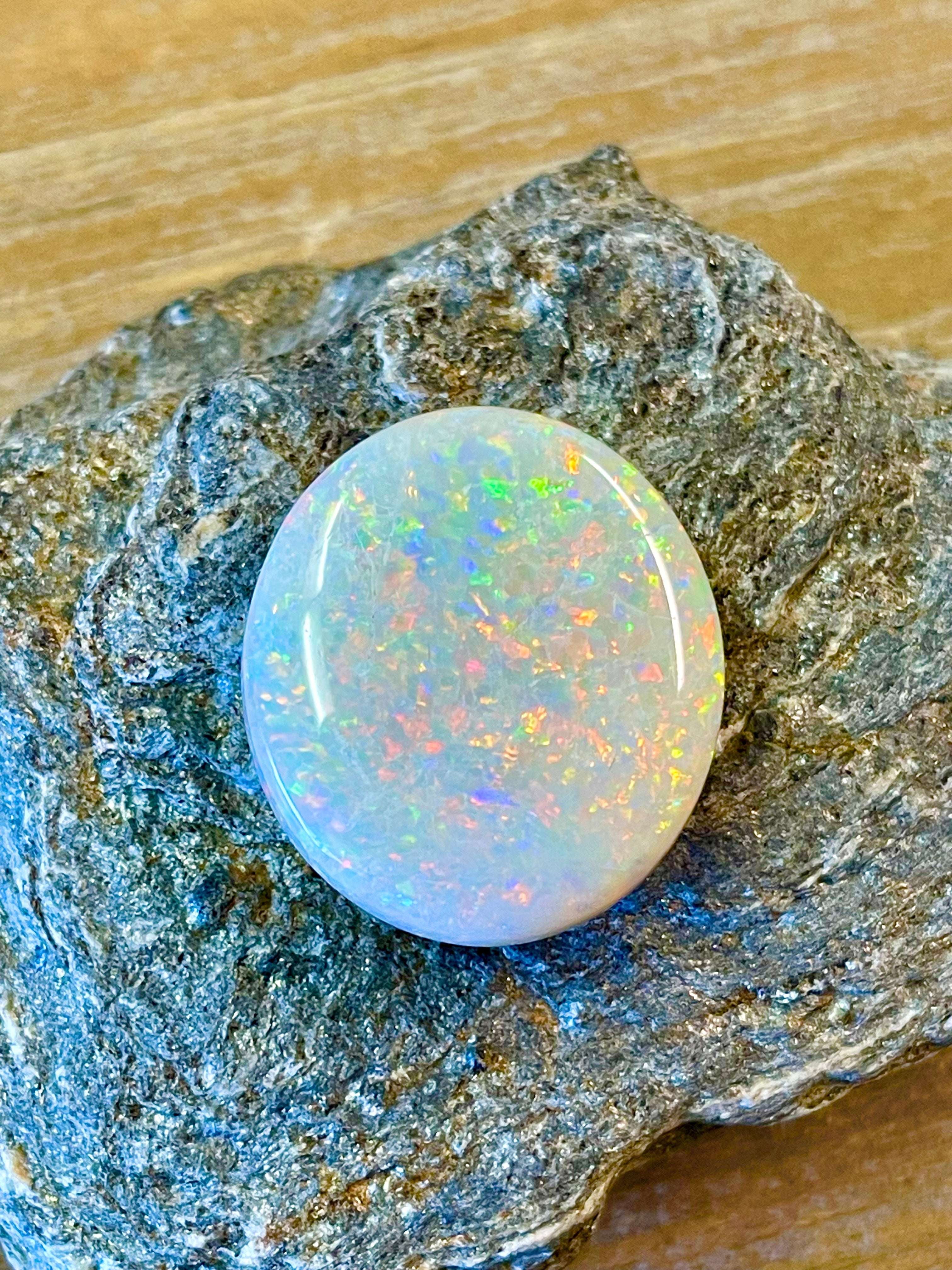 Genuine Australian Opal Loose Stone - Large Fire Opal Gem - Multi Color Natural Stone