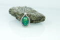 Large Australian Opal - Halo Cluster Green Blue Color Fire Opal Necklace - Opal Pendant in Sterling Silver White Gold Plating Finish